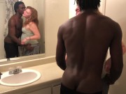 Preview 2 of Redhead PAWG Gets fucked Hard on Bathroom Counter Gets creampie by BBC