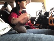 Preview 5 of lesbian gives friend handjob in car episode 2