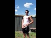 Preview 3 of Young Aussie Guy Wanking Outside