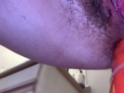 Preview 6 of gaping bbw pisses everywhere while she fucks her ass with a traffic cone