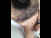 Preview 3 of Daddy Stroking Hard Cock in Tub Till He CUMS then Pees All Over Himself