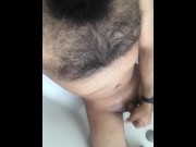 Preview 6 of Daddy Stroking Hard Cock in Tub Till He CUMS then Pees All Over Himself