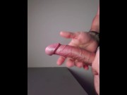 Preview 1 of Spit shine, penis head handjob with post orgasm torture with cum lube