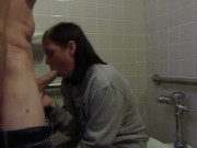 Preview 4 of Having fun being used in public bathroom