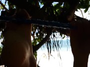 Preview 5 of Risky PUBLIC SEX in HAMMOCK# Wet OPEN PUSSY Rough Fuck till ORGASM stop it