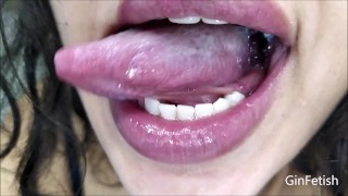 Thick spit and tongue fetish