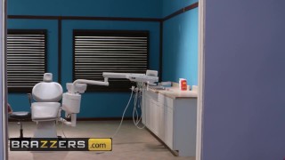 Brazzers - Redhead lesbians lick pussy at dentist office