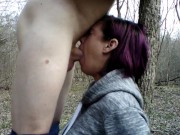 Preview 4 of Handcuffed to a tree and deepthroat facefucked