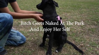 Bitch Loves To Get Naked At The Park And Enjoy Herself When Watched