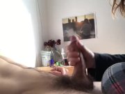 Preview 3 of Girlfriend gives morning Handjob with abs cumshot
