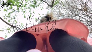 PERVERTED PICNIC - hot BABE ANAL tease & SQUIRT in public park ^ LaraJuicy