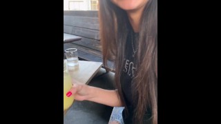 College Cutie Liv Wild Vaping and Giving Blowjob in Public