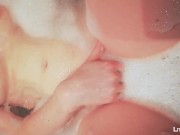Preview 4 of Lover take a Hot Bath - Underwater Play with Shaved Pussy