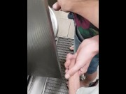 Preview 5 of public toilet jerk and wank with a hot guy! huge dick!