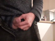Preview 3 of Jerking pathetic little cock in kitchen - humiliate myself for guy