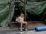 Preview 6 of BTS - Exhibitionist, Lora Cross's Savage Outdoor Workout