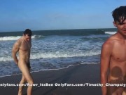 Preview 4 of Two 18 year old jock boys have fun at the beach kissing and sucking dick