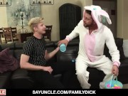 Preview 2 of stepdad In Easter Costume Cums Inside Boy