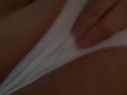Preview 4 of Edging my pussy to cum while trying to not wake my sister, LITTLE MOANS