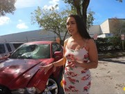 Preview 1 of Roadside - Latina Fucks Her Car Mechanics Dick For A Favor