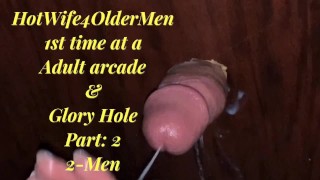 Hotwife 2nd time Glory Hole at adult arcade Part: 2 husband films (2019)