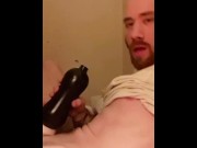 Preview 2 of Toy play with fantastic creamy vocal cumshot with grunting/moaning
