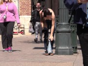 Preview 3 of Teaser-Repeatedly Undressing and Changing my Top in Very Busy Public Places