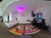 Preview 5 of VR180 vr video miss_pussycat and riki doing afternoon naked yoga together