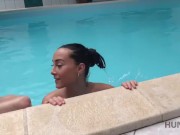 Preview 1 of HUNT4K. Young bad bitch sucks dick and gets banged by the poolside