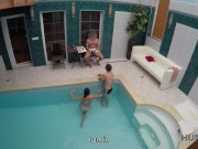 Preview 3 of HUNT4K. Young bad bitch sucks dick and gets banged by the poolside