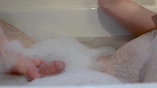 No ducks for playing in the bath while she plays with my dick and foam.