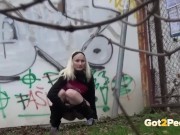 Preview 4 of Blonde Cutie Pees In The Street