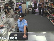 Preview 3 of XXX PAWN - Big Booty Latin Police Woman Desperate For Cash Money