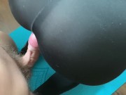 Preview 3 of fucked her while she was doing yoga in leggings. cum in yoga pants