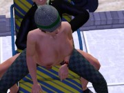 Preview 5 of Sex by the pool on a plank bed with a bbw | sex mod, sims 3