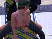 Preview 6 of Sex by the pool on a plank bed with a bbw | sex mod, sims 3