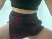 Preview 2 of Messing around and teasing under skirt, over panties.