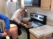 Preview 1 of The maid takes the hard cock in the kitchen