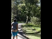 Preview 3 of sexy af BBW with nice fat Ass walking through the park