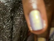 Preview 5 of EBONY MASTURBATION - FINGERING MY NOISY WET PUSSY (CLOSE UP)