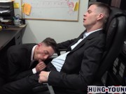 Preview 1 of Hot suited up Office boy fucked HARD n left spunky