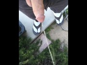 Preview 3 of Massive Norwegian Fat Daddy Cock Pissing Outside With Socks And Sandals On