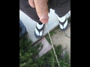 Preview 4 of Massive Norwegian Fat Daddy Cock Pissing Outside With Socks And Sandals On