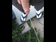 Preview 5 of Massive Norwegian Fat Daddy Cock Pissing Outside With Socks And Sandals On
