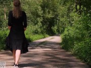 Preview 2 of Woman in the Woods takes a foxtail butt plug in her ass, public outdoor
