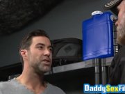 Preview 1 of Very sloppy dick blowing with daddy and his hunk partner