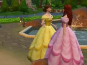 Preview 1 of Belle and Ariel Disney Fuck Lesbian