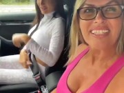 Preview 6 of 2 sluts find a stud on their day out , he takes them back to his garage