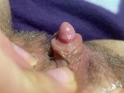 Preview 1 of huge clitoris jerking and rubbing orgasm in extreme close up pov HD