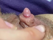 Preview 4 of huge clitoris jerking and rubbing orgasm in extreme close up pov HD